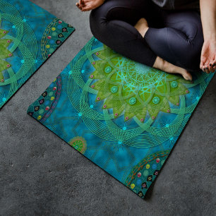 Shambala Tantric Nymphaea mandala art Yoga Mat