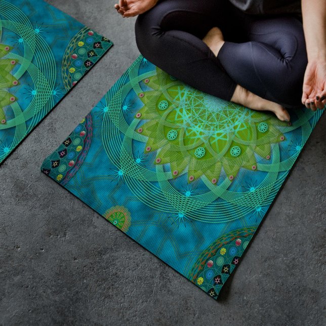 Shambala Tantric Nymphaea mandala art Yoga Mat (Creator Uploaded)