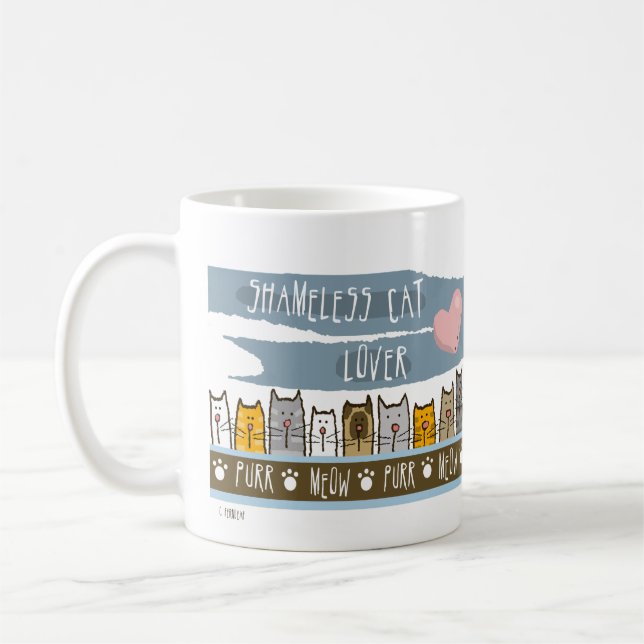 Shameless Cat Lover Coffee Mug (Left)