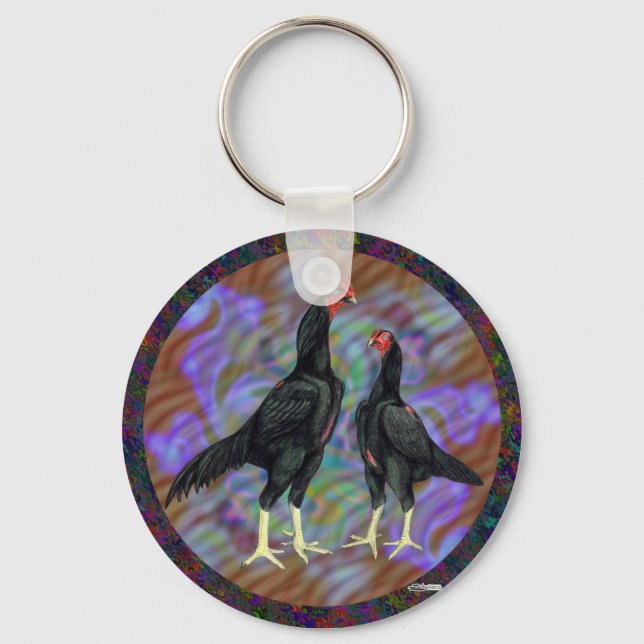 Shamo:  Black Pair Keychain (Front)