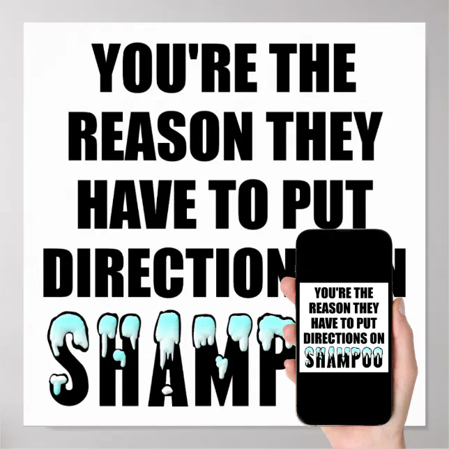 Shampoo Directions Funny Poster Zazzle