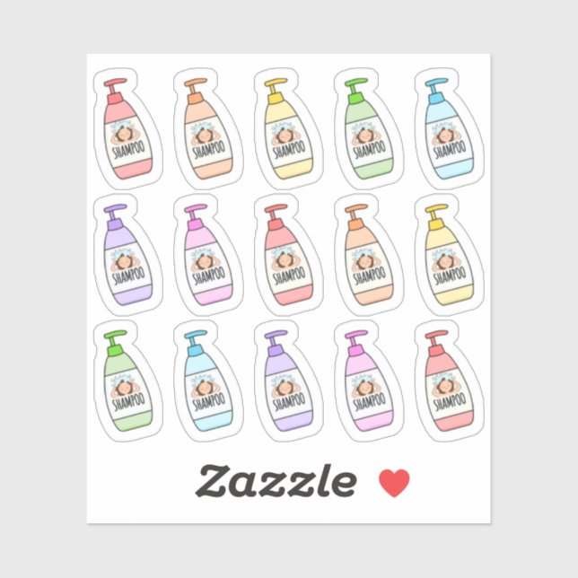 Shampoo Wash Hair Shower Routine Beauty Planner Sticker (Sheet)