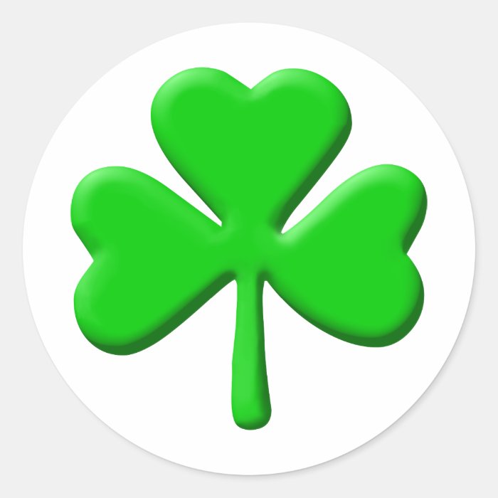 shamrock 3d classic round sticker | Zazzle