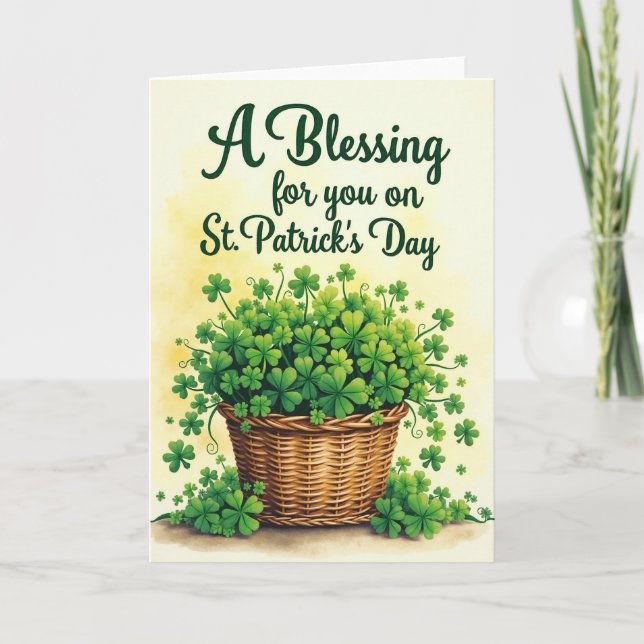 Shamrock Abundance St Patricks Card (Front)