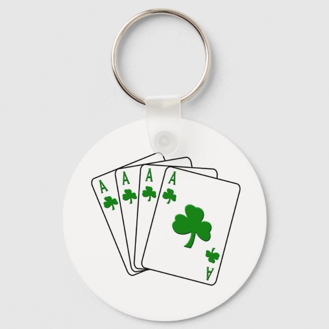 Shamrock Aces Keychain (Front)