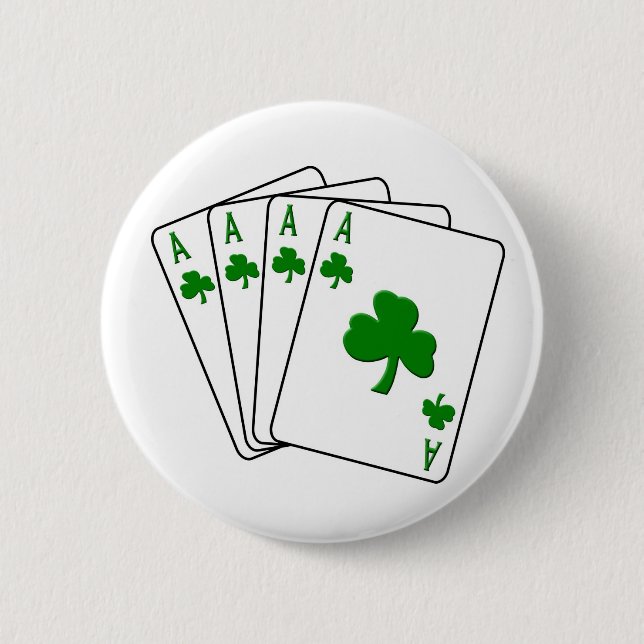 Shamrock Aces Pinback Button (Front)