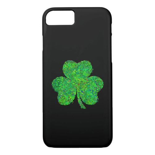 Shamrock Action Painting Art iPhone 87 Case