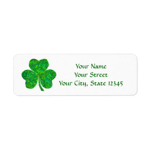 Shamrock Action Painting Art Label