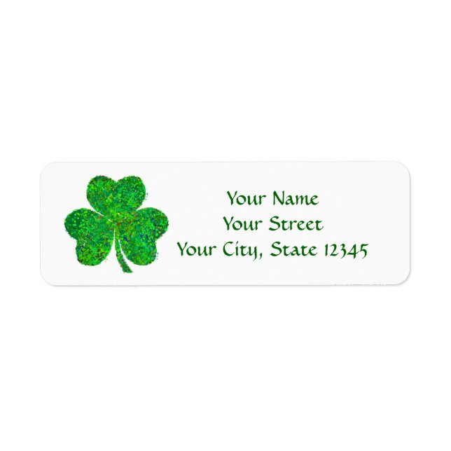 Shamrock Action Painting Art Label (Front)