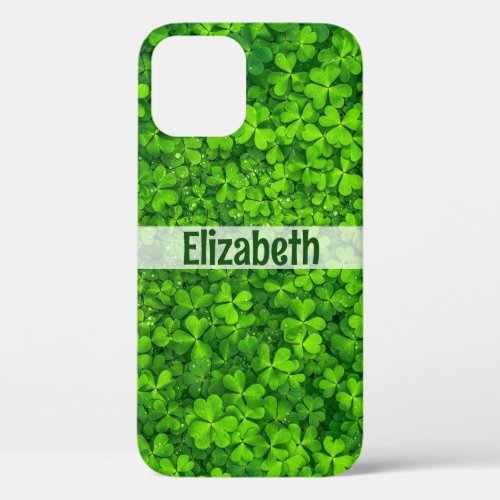 Shamrock Add Name Monogram iPhone 12 Case