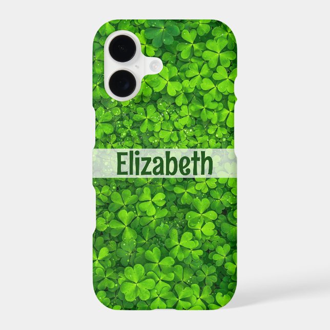 Shamrock Add Name Personalized Iphone Case (Back)