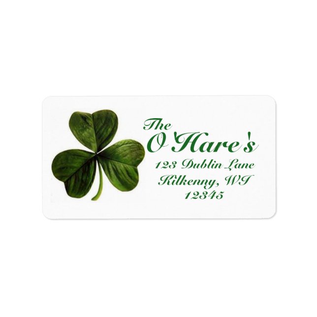 Shamrock Address Labels Custom (Front)