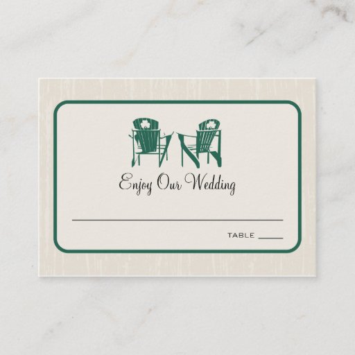 Customizable Shamrock Adirondack Chairs Seating Escort Card Business Card Template