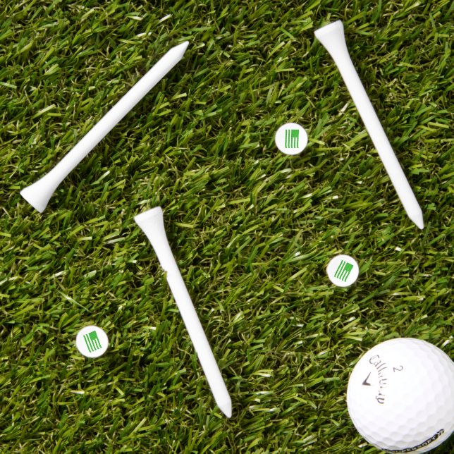 Shamrock  American Flag Square St Patricks Day Golf Tees (Grass Multi)