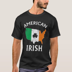 Shamrock American Flag St Patrick's Day Irish Prid T-Shirt