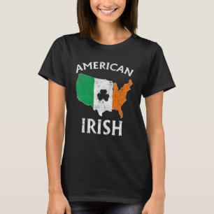 Shamrock American Flag St Patrick's Day Irish Prid T-Shirt