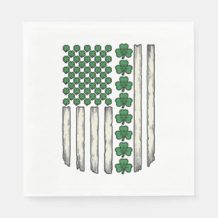 Shamrock American Flag Vintage Vector Design_1 Napkins