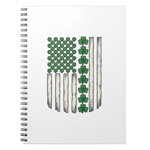 Shamrock American Flag Vintage Vector Design_1 Notebook