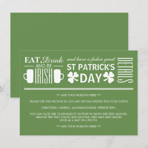 Shamrock and Beer Irish St Patrick's Day Detail Invitation