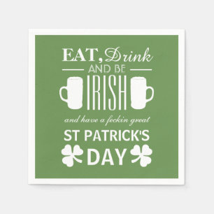 Shamrock and Beer Irish St Patrick's Day Napkins