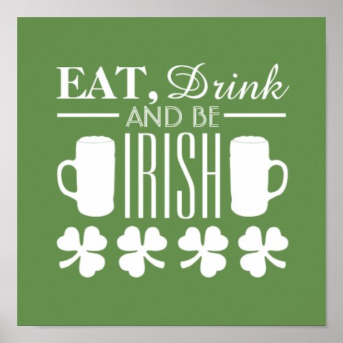 Shamrock and Beer Poster