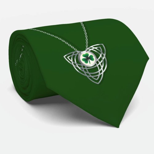 Shamrock and Celtic Knot St Patricks Day Neck Tie