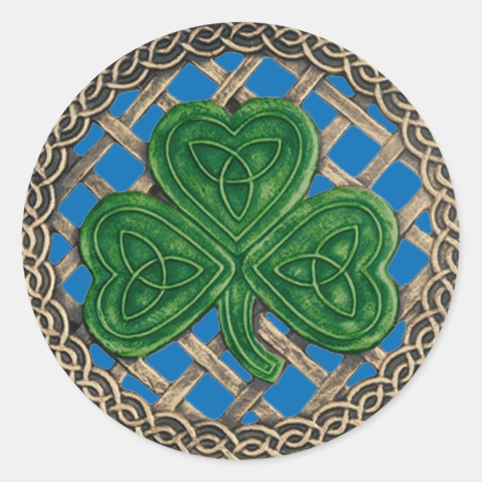 Shamrock And Celtic Knots Stickers Blue