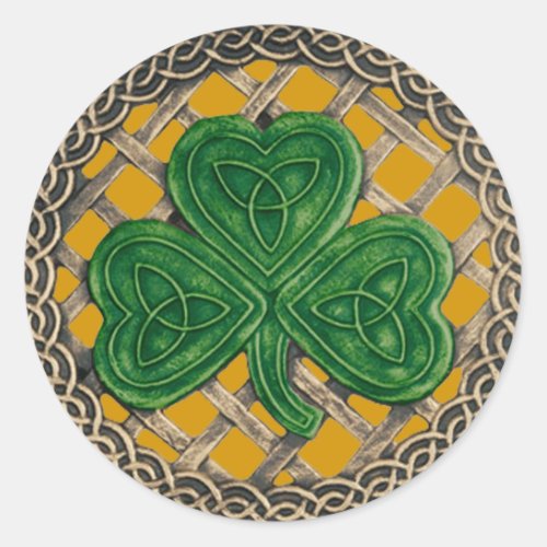 Shamrock And Celtic Knots Stickers Gold