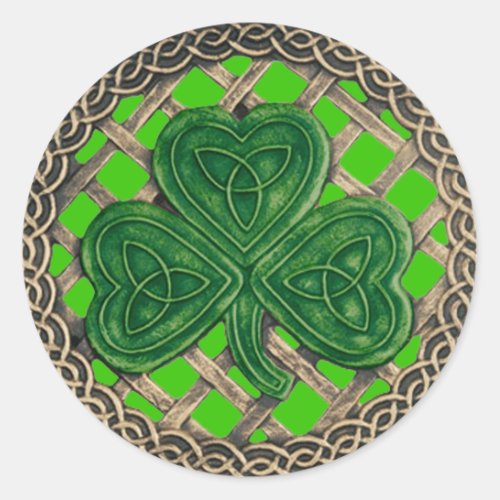 Shamrock And Celtic Knots Stickers Green