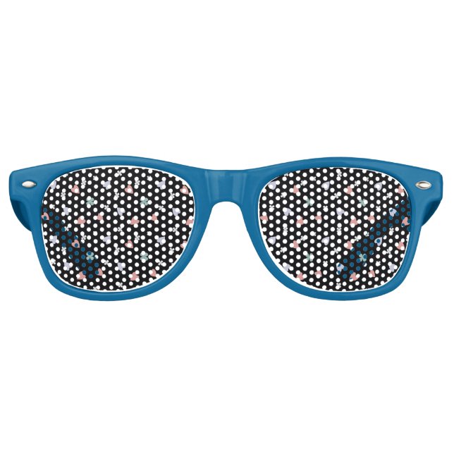 Shamrock and Hearts Pattern Retro Sunglasses (Front)