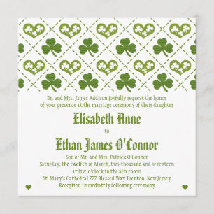 Shamrock and Hearts Wedding Invitations