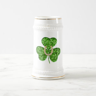 Shamrock And Horseshoe Stein Mug