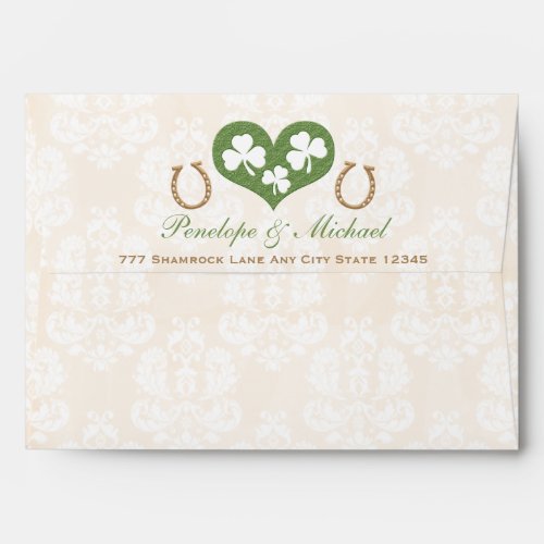 Shamrock and Horseshoe Wedding Envelope