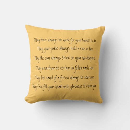 shamrock and irish blessing throw pillow