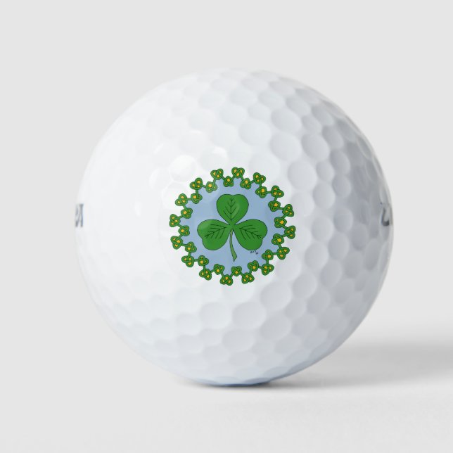 Shamrock and Knotwork Golf Balls (Front)