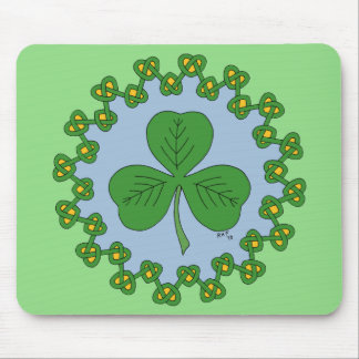 Shamrock and Knotwork Mouse Pad