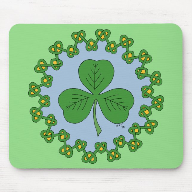 Shamrock and Knotwork Mouse Pad (Front)
