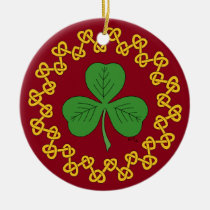 Shamrock and Knotwork on Red