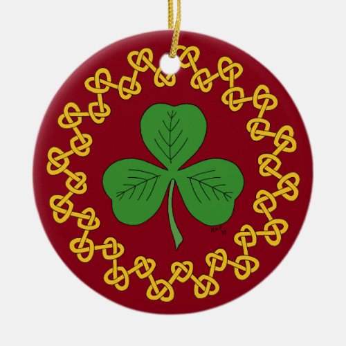 Shamrock and Knotwork on Red