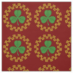 Shamrock and Knotwork on Red Fabric