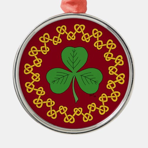 Shamrock and Knotwork on Red