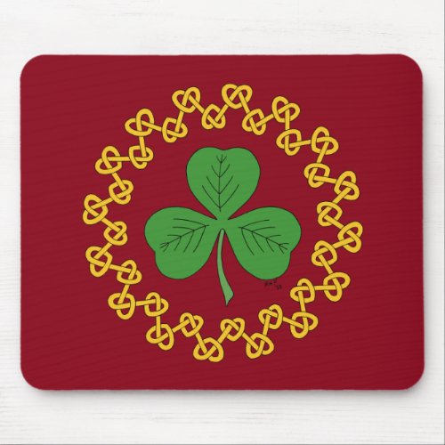 Shamrock and Knotwork on Red