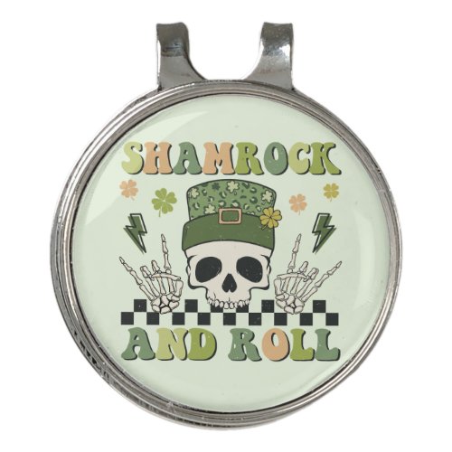Shamrock and Roll Golf Hat Clip