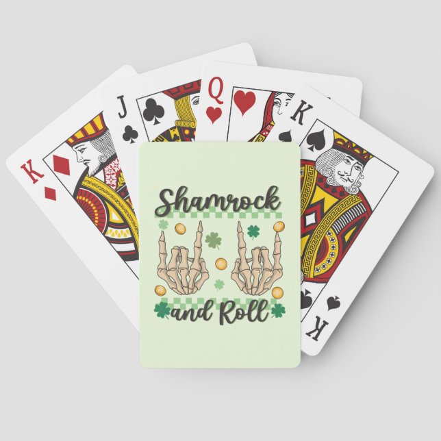 Shamrock and Roll Hand Poker Cards (Back)