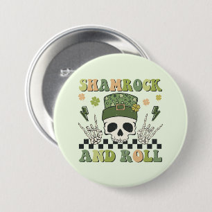 Shamrock and Roll - Skeleton Clover Button
