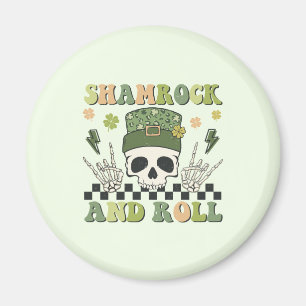 Shamrock and Roll - Skeleton Clover Magnet