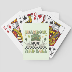 Shamrock and Roll - Skeleton Clover Poker Cards