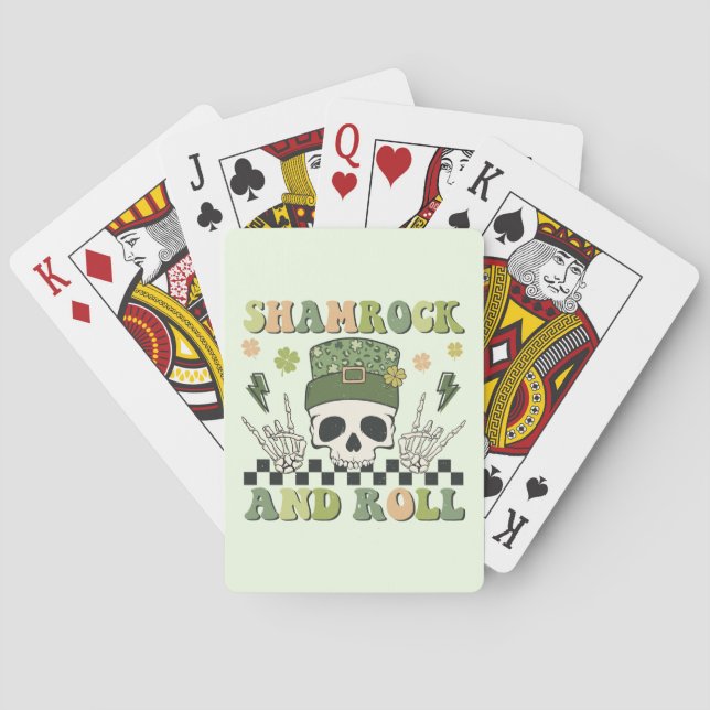 Shamrock and Roll - Skeleton Clover Poker Cards (Back)