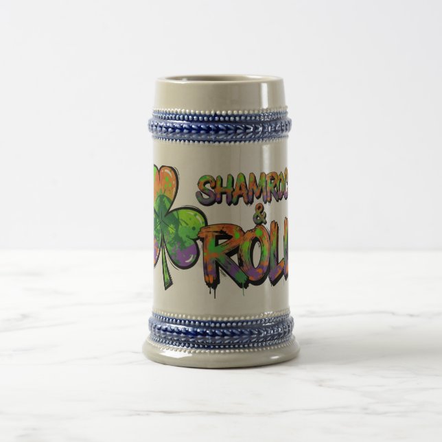 Shamrock and Roll St. Patrick's Day Beer Stein (Center)