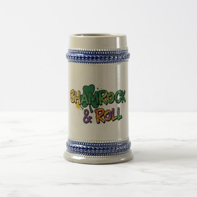 Shamrock and Roll St. Patrick's Day Beer Stein (Center)